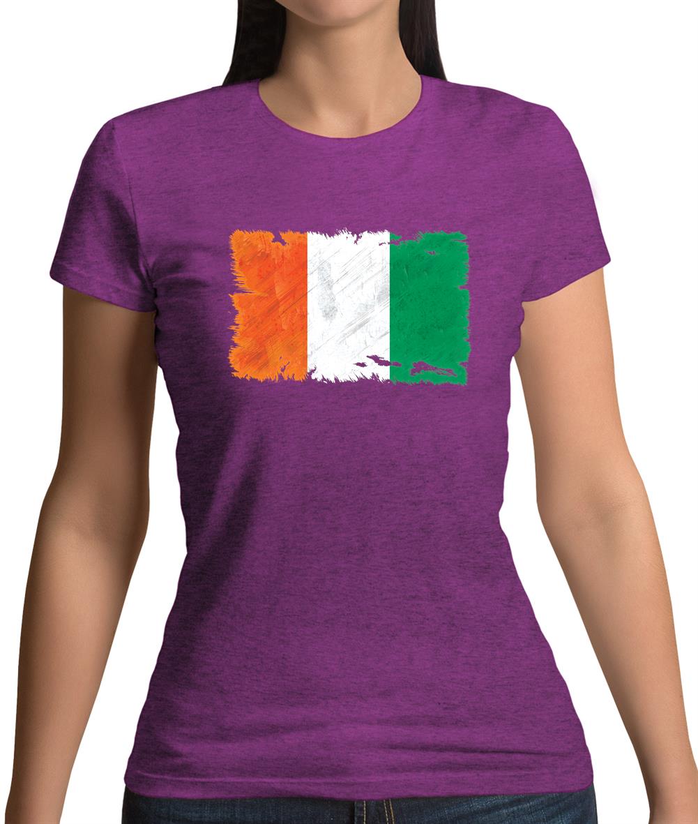 Ivory Coast Grunge Style Flag Womens T-Shirt Ivory Coast Grunge Style Flag Womens T-Shirt