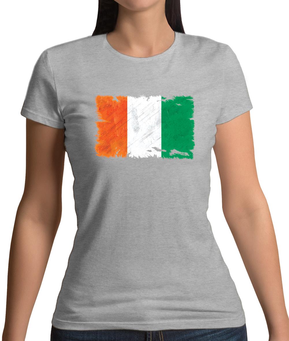 Ivory Coast Grunge Style Flag Womens T-Shirt Ivory Coast Grunge Style Flag Womens T-Shirt