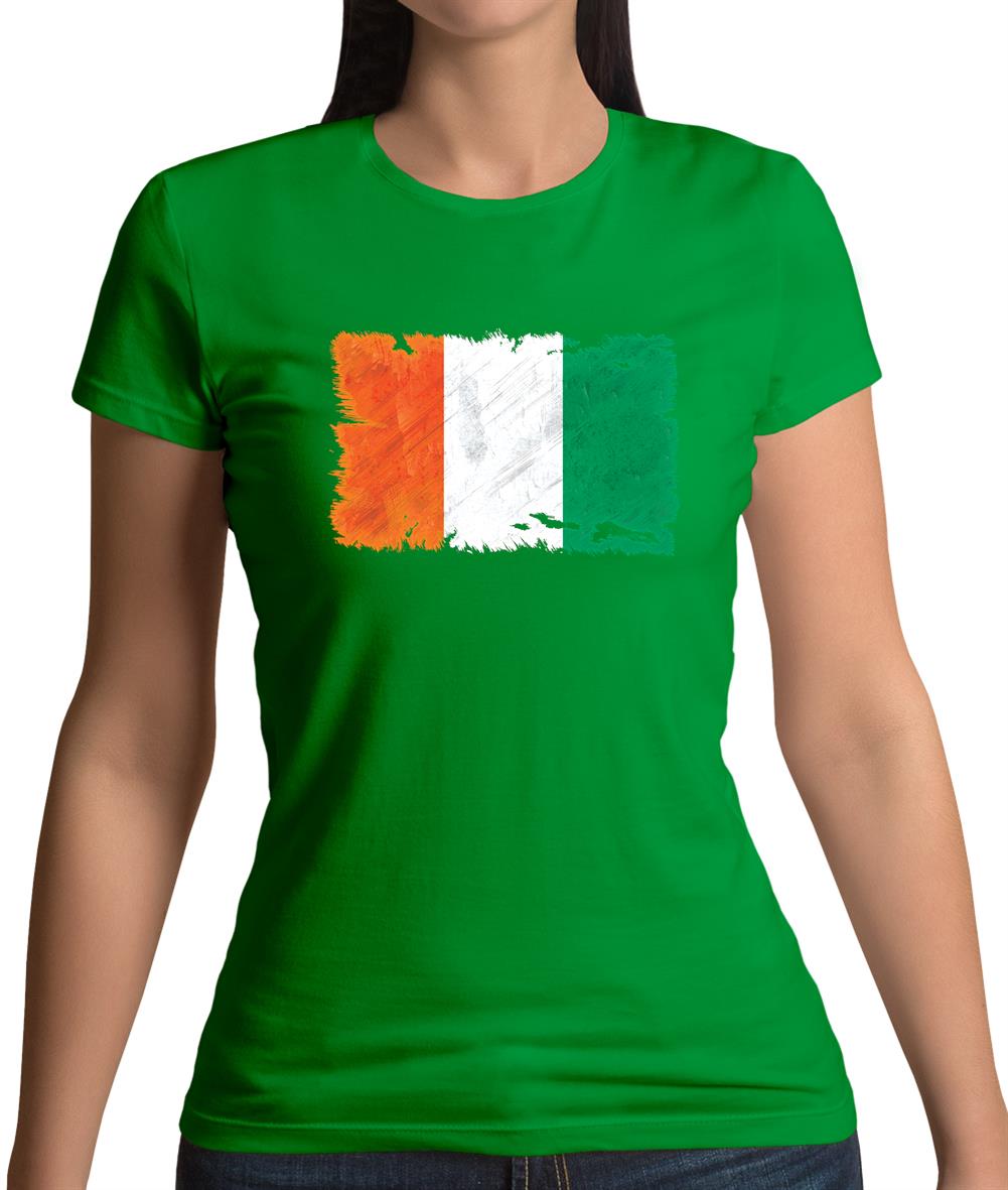 Ivory Coast Grunge Style Flag Womens T-Shirt Ivory Coast Grunge Style Flag Womens T-Shirt