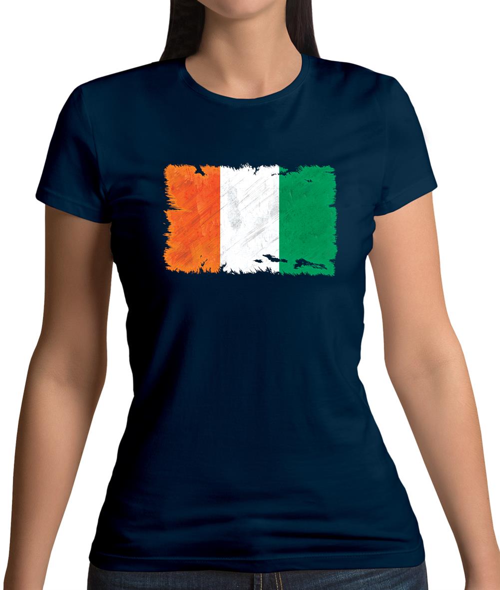Ivory Coast Grunge Style Flag Womens T-Shirt Ivory Coast Grunge Style Flag Womens T-Shirt