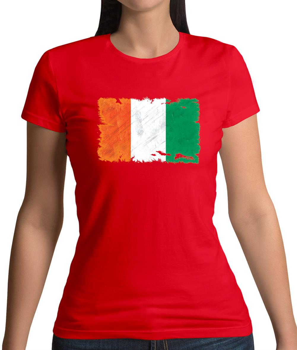 Ivory Coast Grunge Style Flag Womens T-Shirt Ivory Coast Grunge Style Flag Womens T-Shirt