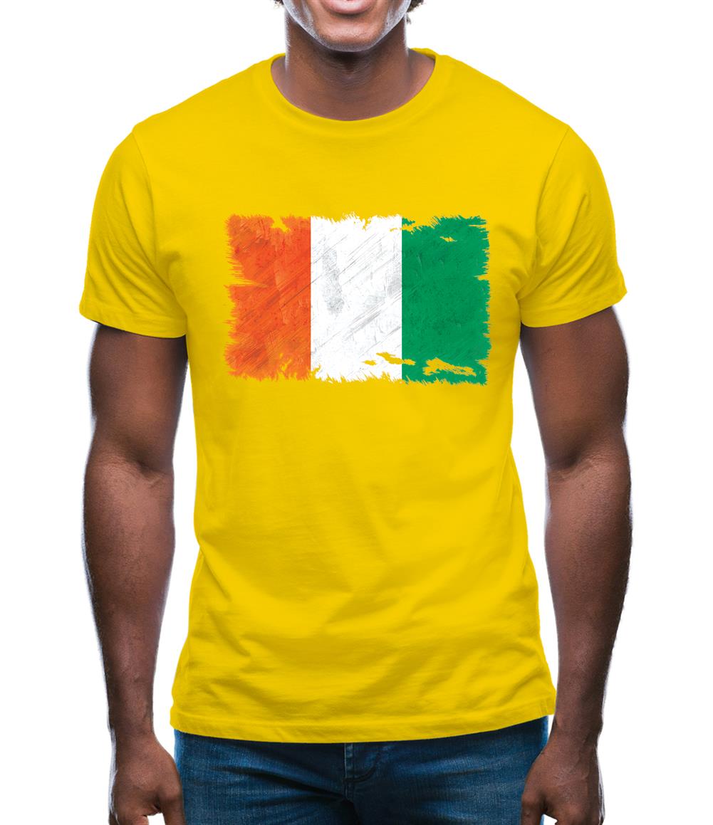 Ivory Coast  Grunge Style Flag Mens T-Shirt Ivory Coast  Grunge Style Flag Mens T-Shirt