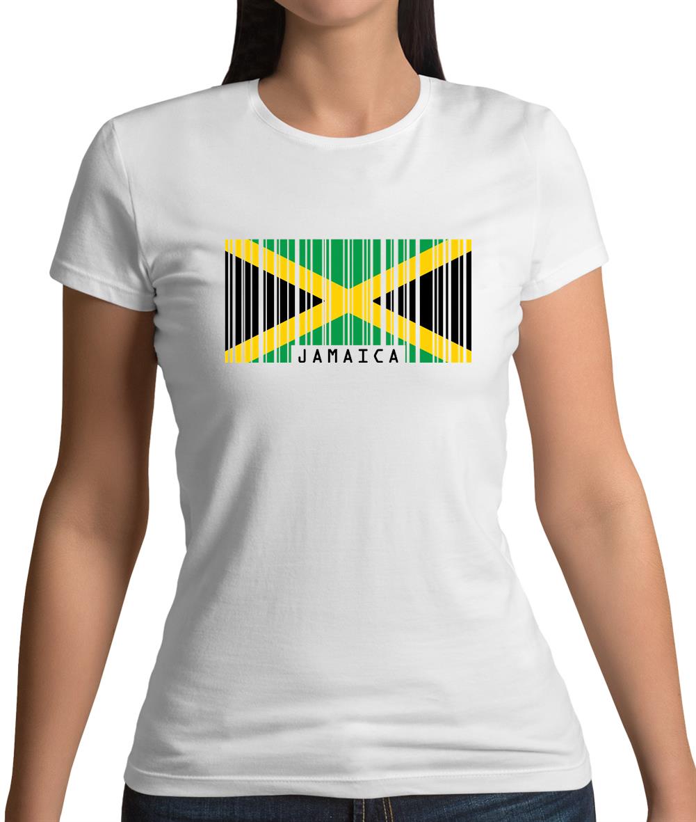 Jamaica Barcode Style Flag Womens T-Shirt Jamaica Barcode Style Flag Womens T-Shirt