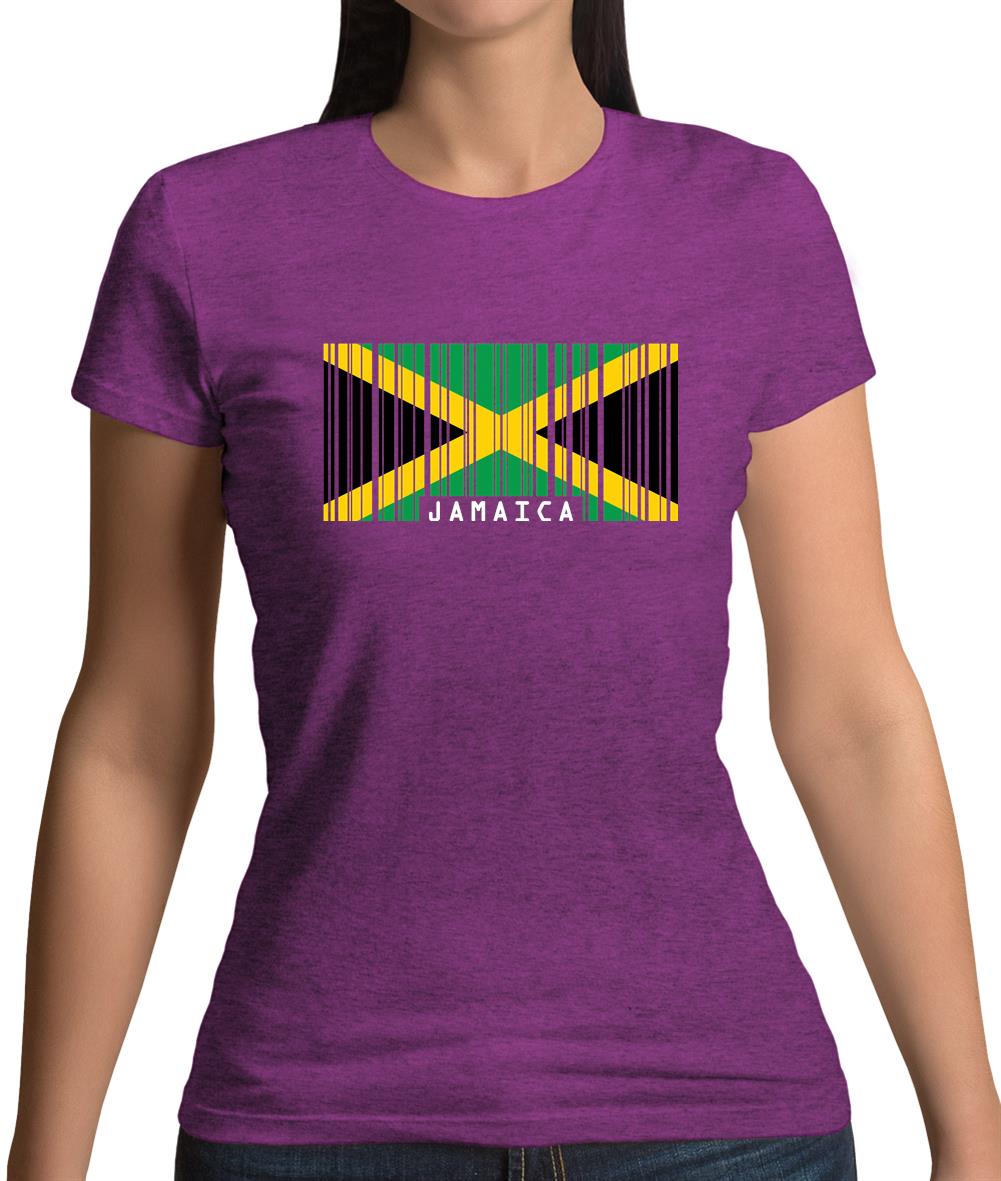 Jamaica Barcode Style Flag Womens T-Shirt Jamaica Barcode Style Flag Womens T-Shirt