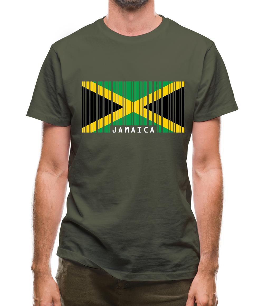 Jamaica Barcode Style Flag Mens T-Shirt Jamaica Barcode Style Flag Mens T-Shirt