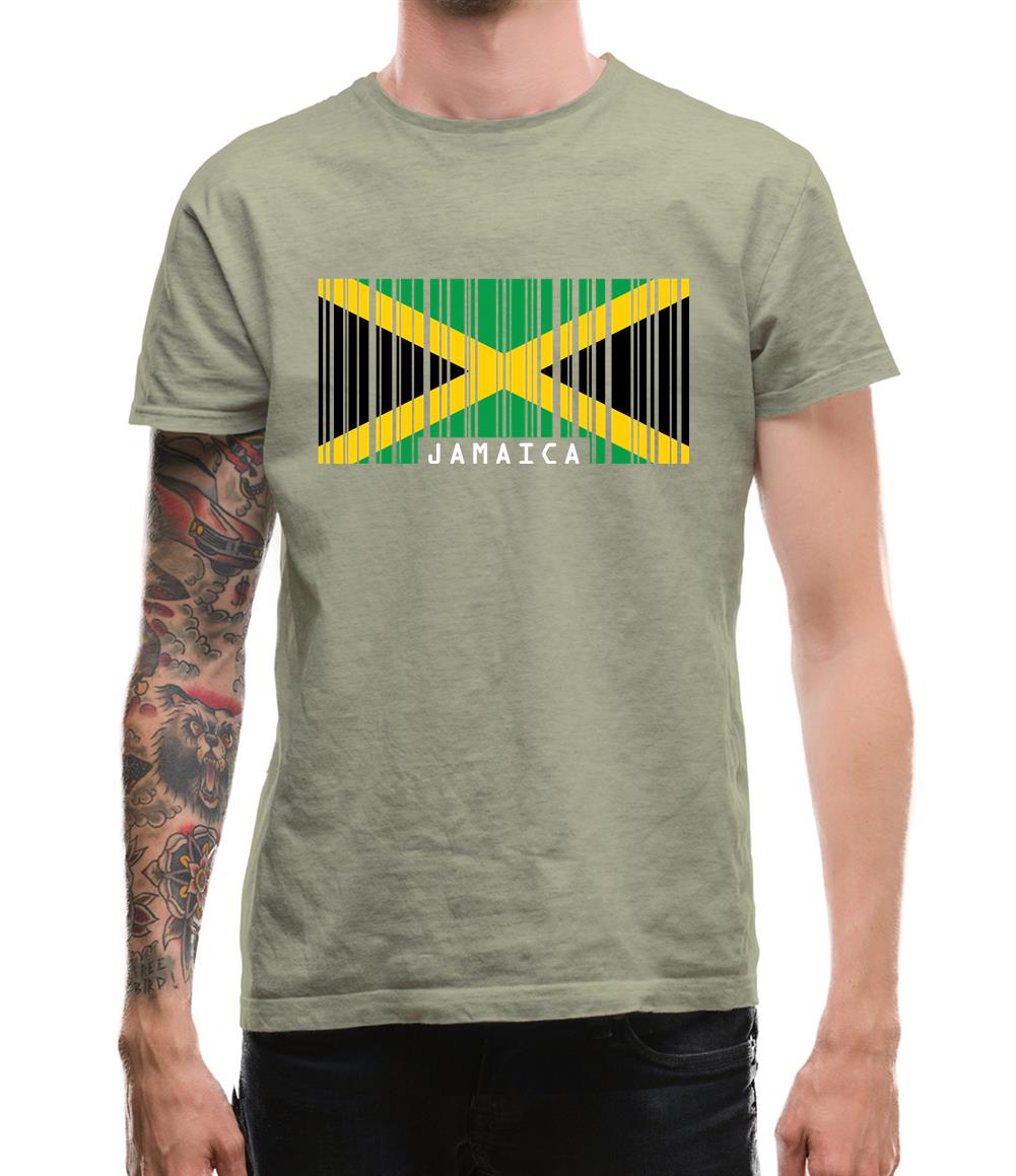 Jamaica Barcode Style Flag Mens T-Shirt Jamaica Barcode Style Flag Mens T-Shirt