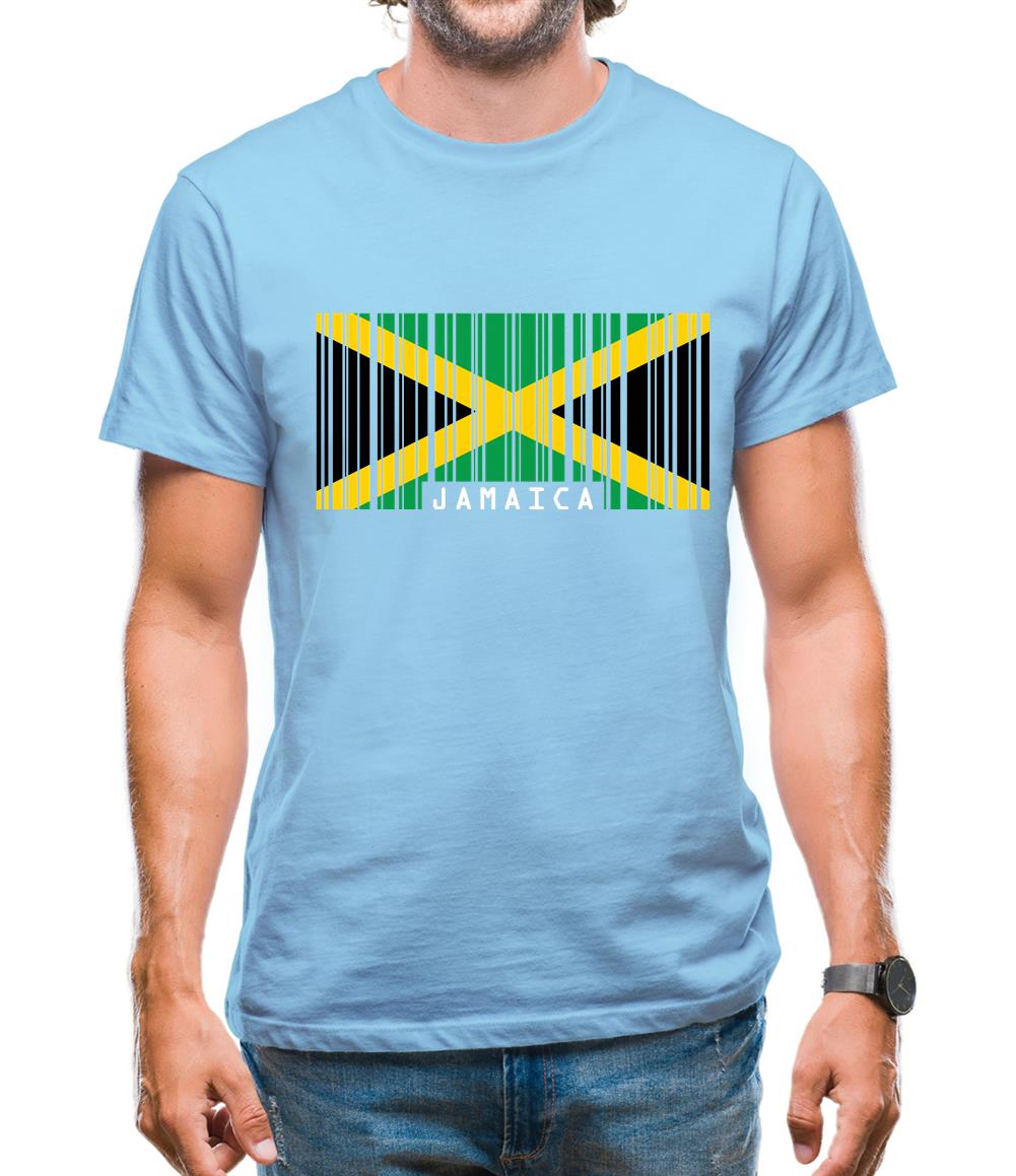 Jamaica Barcode Style Flag Mens T-Shirt Jamaica Barcode Style Flag Mens T-Shirt
