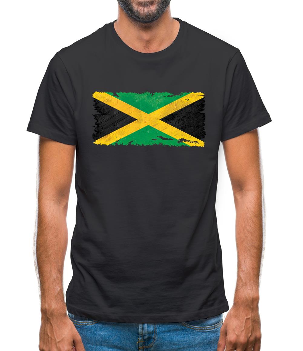 Jamaica Grunge Style Flag Mens T-Shirt Jamaica Grunge Style Flag Mens T-Shirt