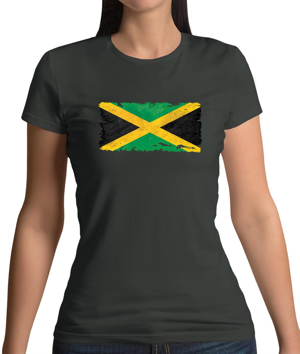 Jamaica Grunge Style Flag Womens T-Shirt Jamaica Grunge Style Flag Womens T-Shirt