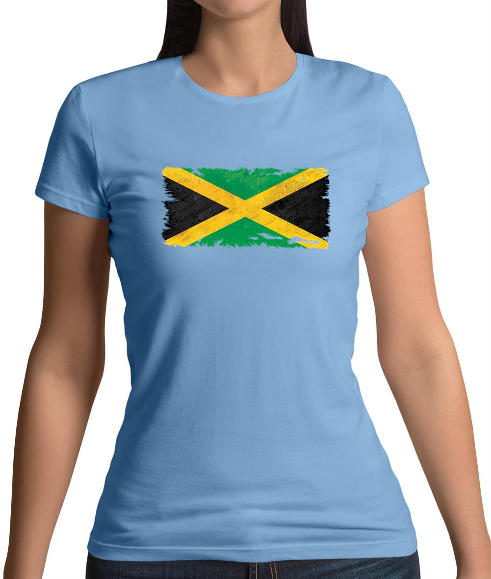 Jamaica Grunge Style Flag Womens T-Shirt Jamaica Grunge Style Flag Womens T-Shirt
