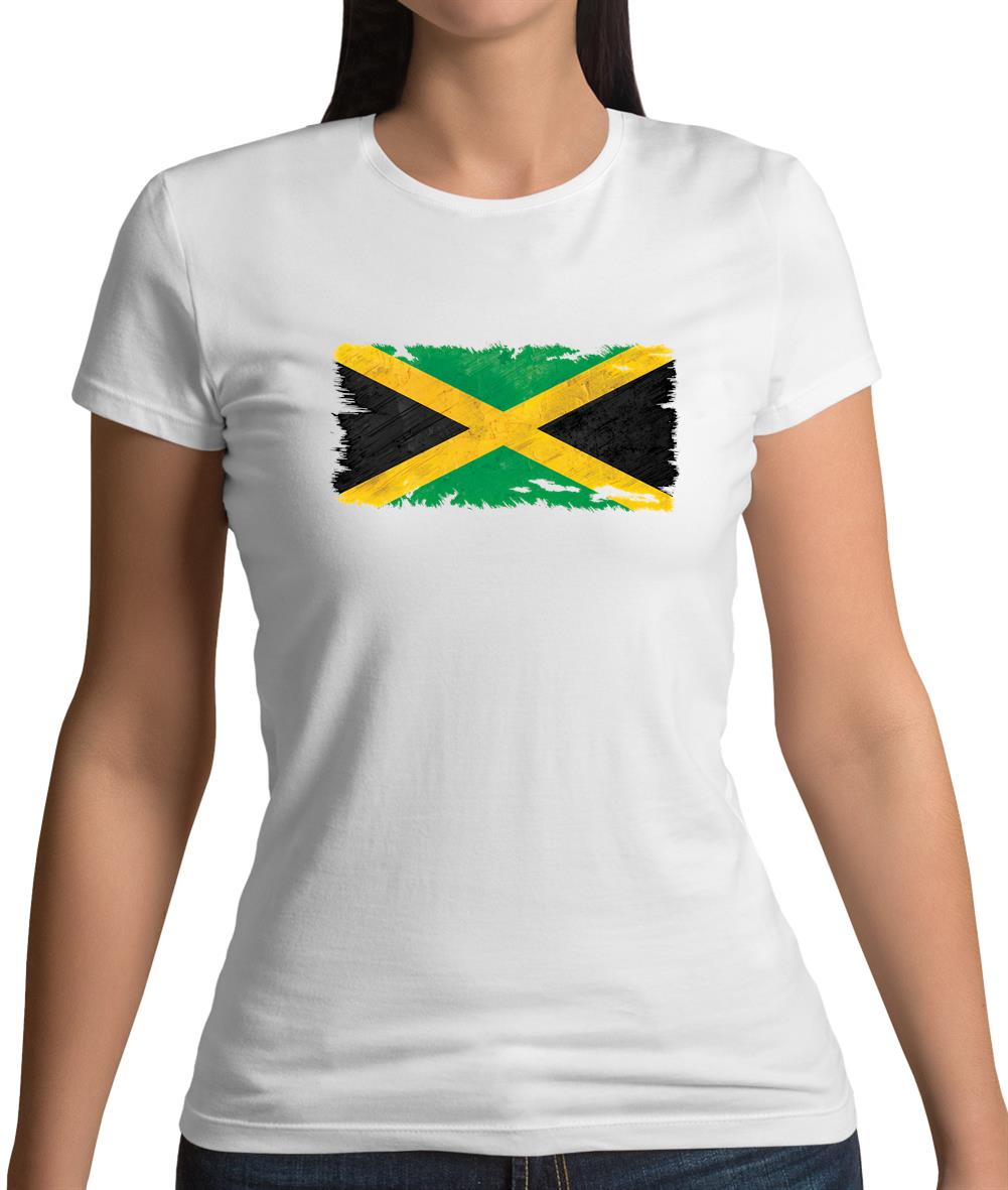 Jamaica Grunge Style Flag Womens T-Shirt Jamaica Grunge Style Flag Womens T-Shirt