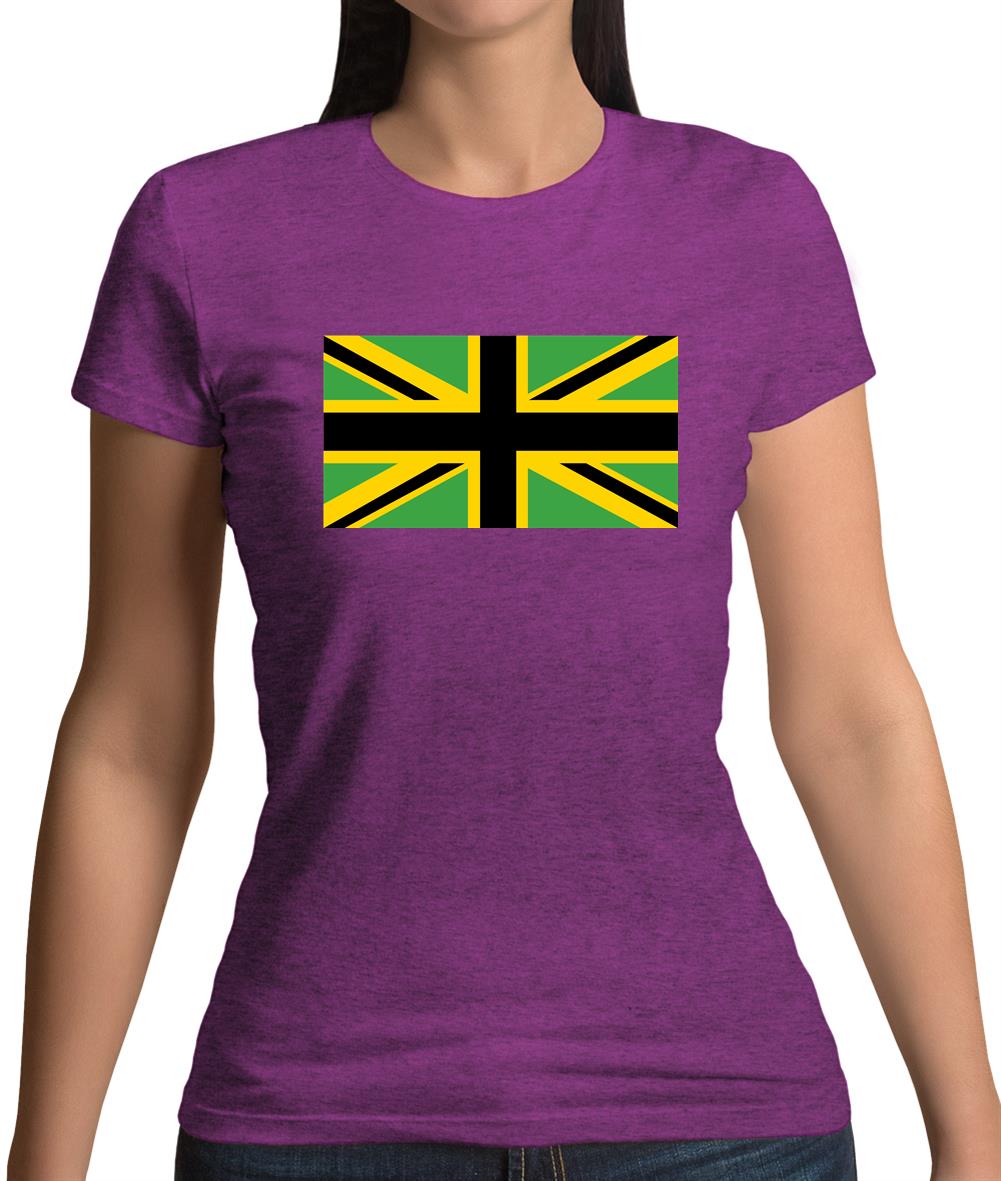 Jamaican Union Jack Womens T-Shirt Jamaican Union Jack Womens T-Shirt