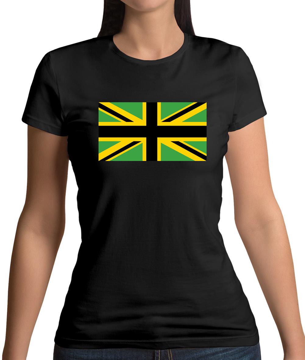 Jamaican Union Jack Womens T-Shirt Jamaican Union Jack Womens T-Shirt
