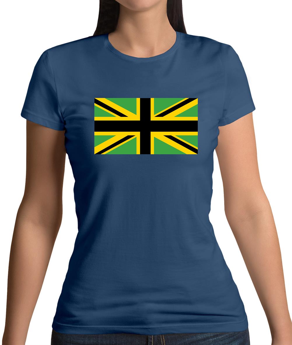 Jamaican Union Jack Womens T-Shirt Jamaican Union Jack Womens T-Shirt