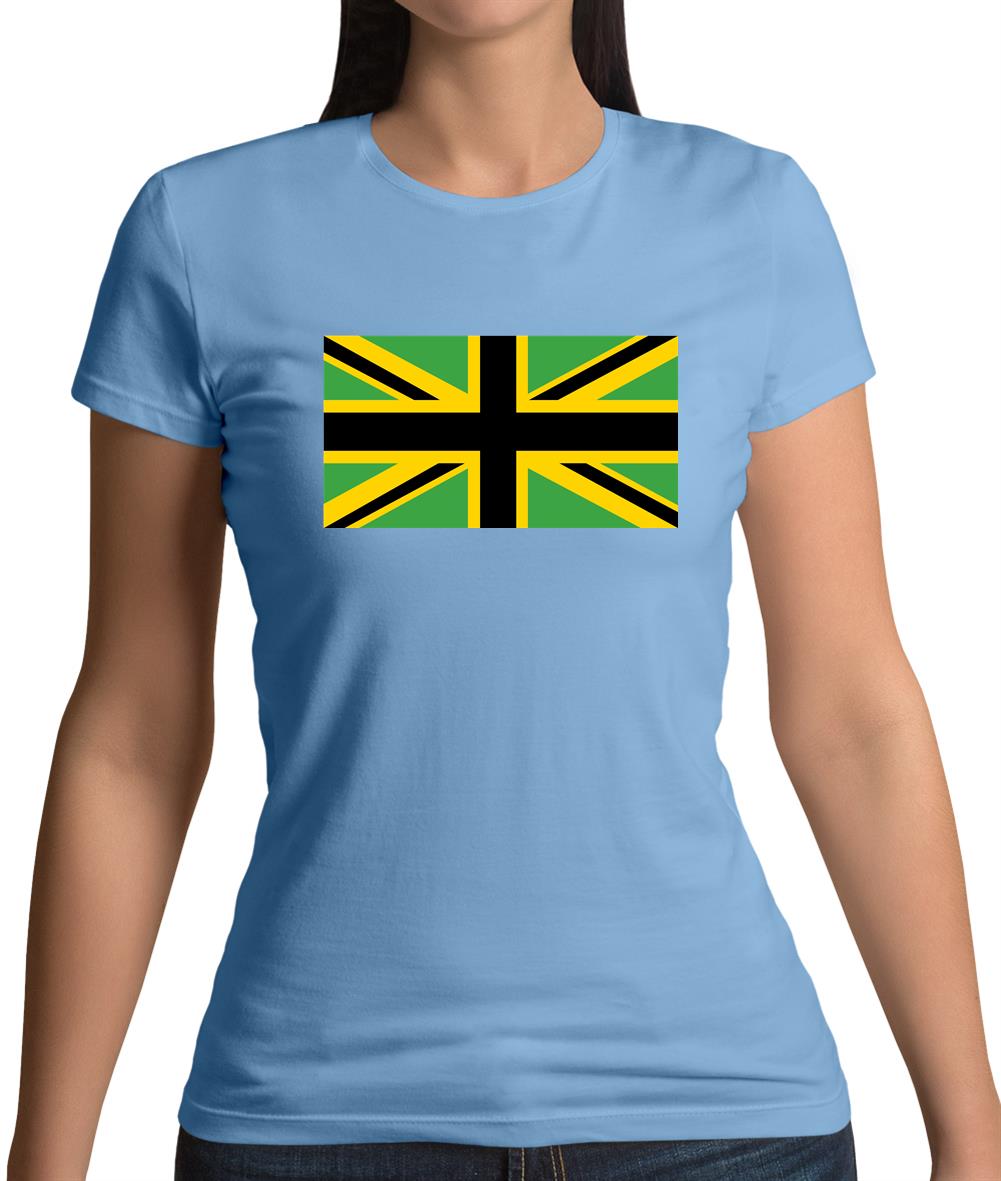 Jamaican Union Jack Womens T-Shirt Jamaican Union Jack Womens T-Shirt