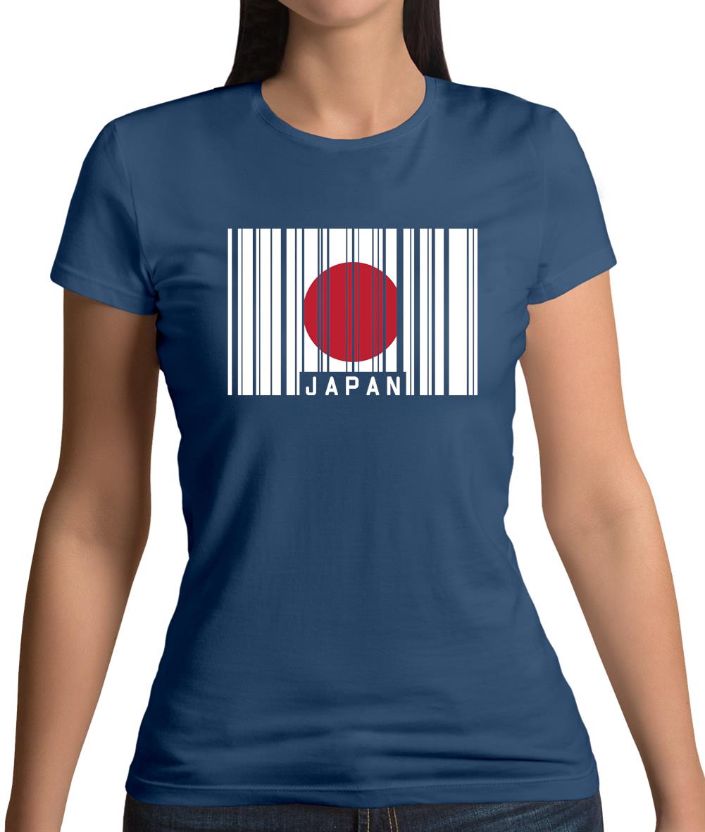 Japan Barcode Style Flag Womens T-Shirt Japan Barcode Style Flag Womens T-Shirt