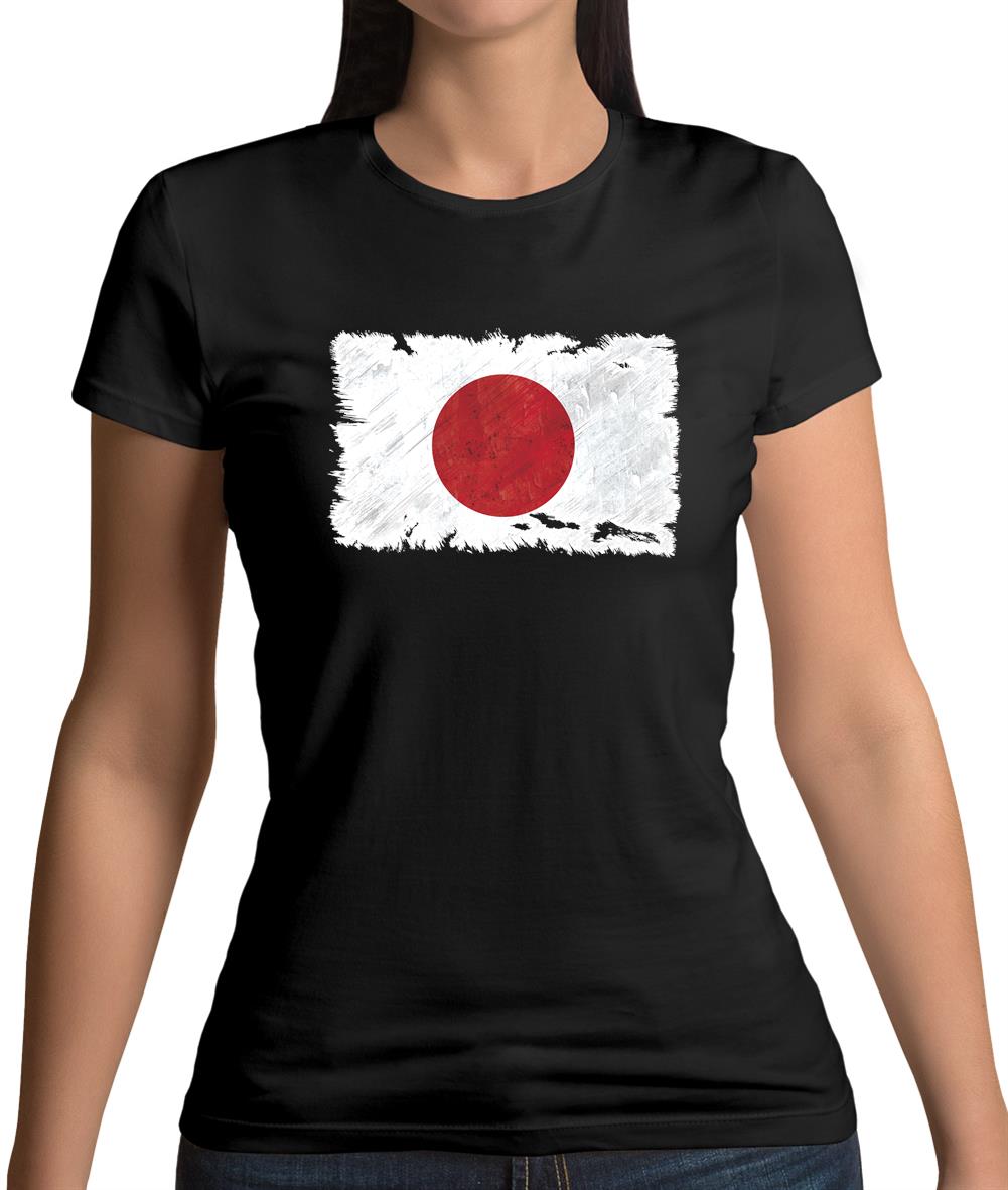 Japan Grunge Style Flag Womens T-Shirt Japan Grunge Style Flag Womens T-Shirt