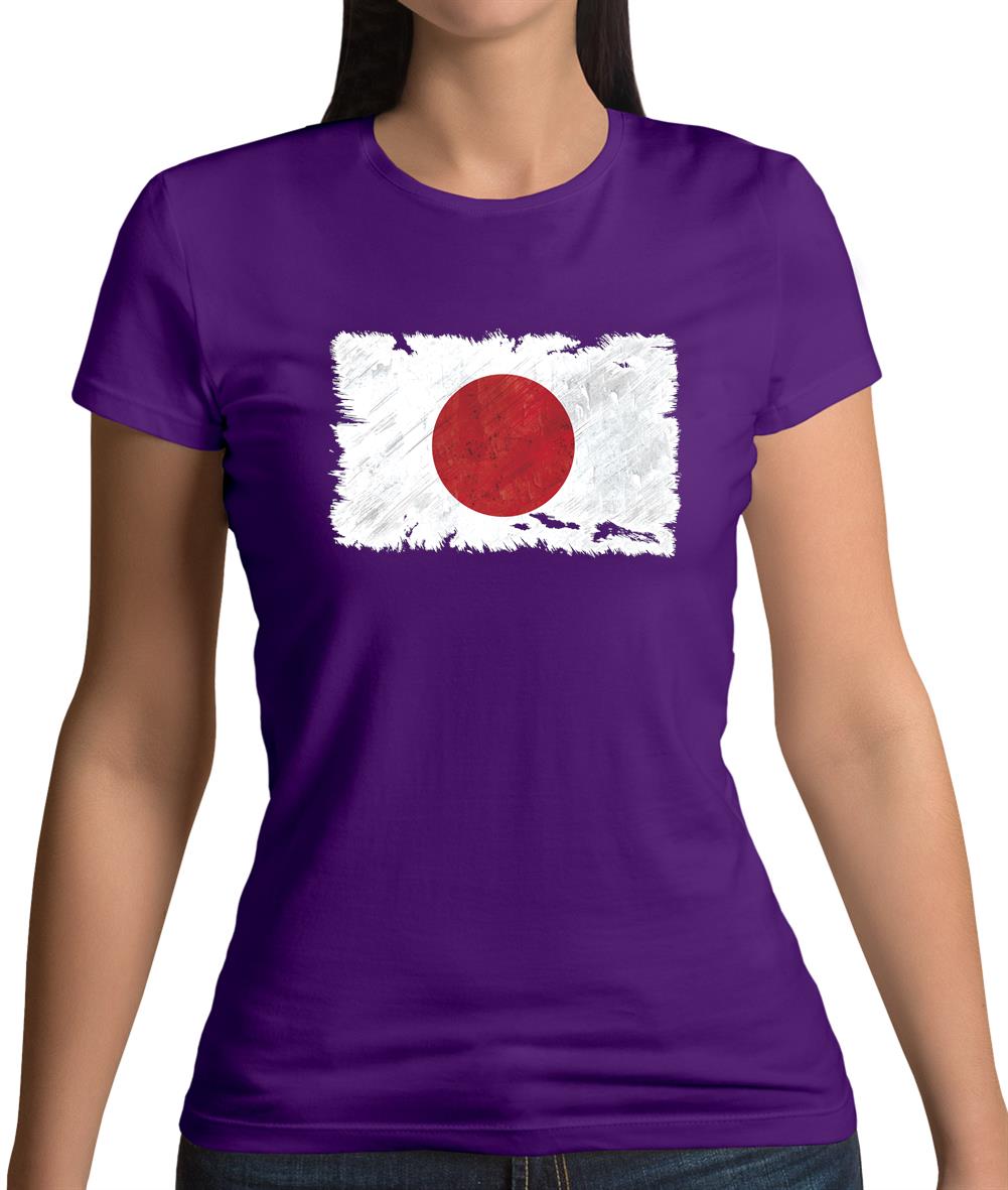 Japan Grunge Style Flag Womens T-Shirt Japan Grunge Style Flag Womens T-Shirt