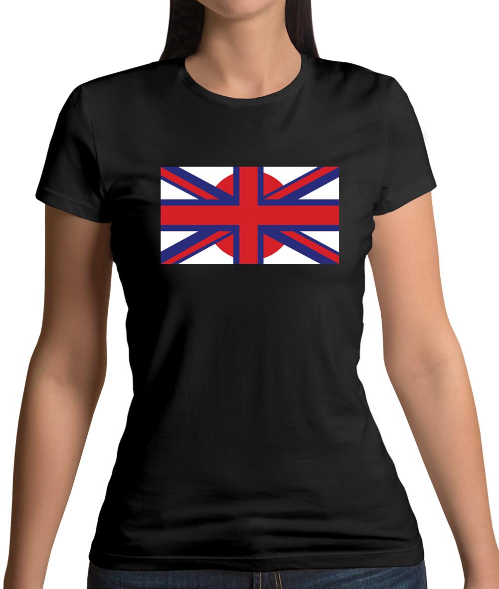 Japanese Union Jack Flag Womens T-Shirt Japanese Union Jack Flag Womens T-Shirt