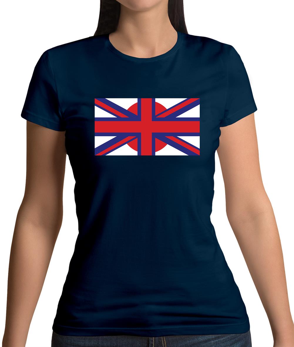 Japanese Union Jack Flag Womens T-Shirt Japanese Union Jack Flag Womens T-Shirt
