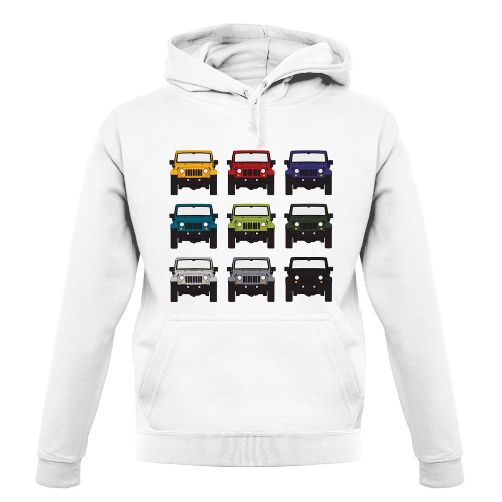 Jw 9 Colour Car Grid unisex hoodie Jw 9 Colour Car Grid unisex hoodie