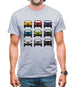Jw 9 Colour Car Grid Mens T-Shirt