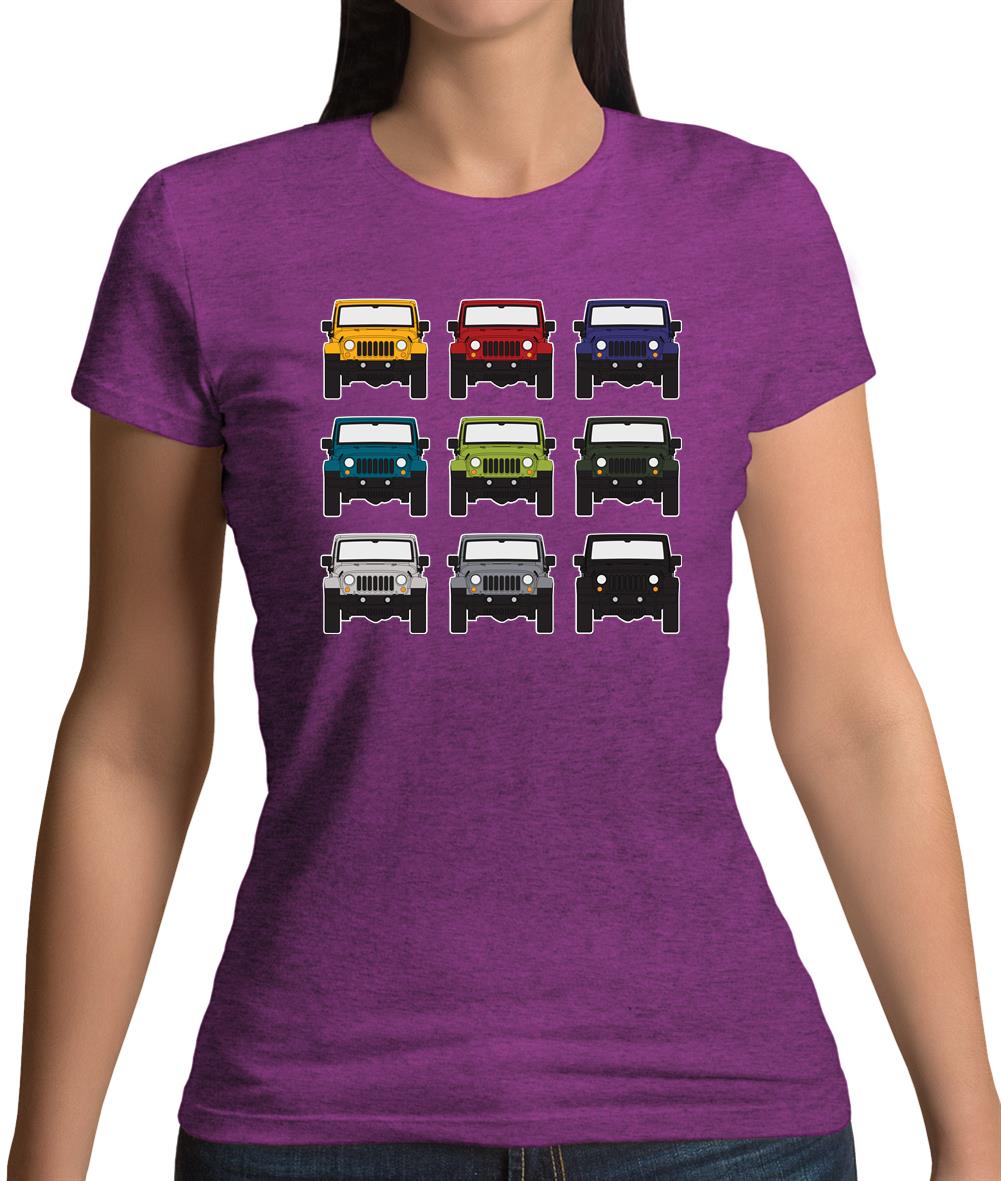 Jw 9 Colour Car Grid Womens T-Shirt Jw 9 Colour Car Grid Womens T-Shirt