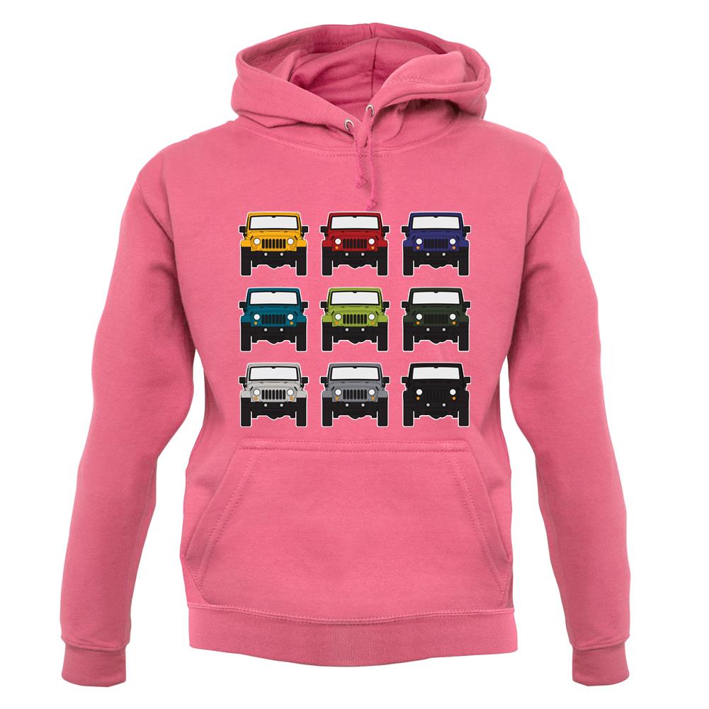 Jw 9 Colour Car Grid unisex hoodie Jw 9 Colour Car Grid unisex hoodie