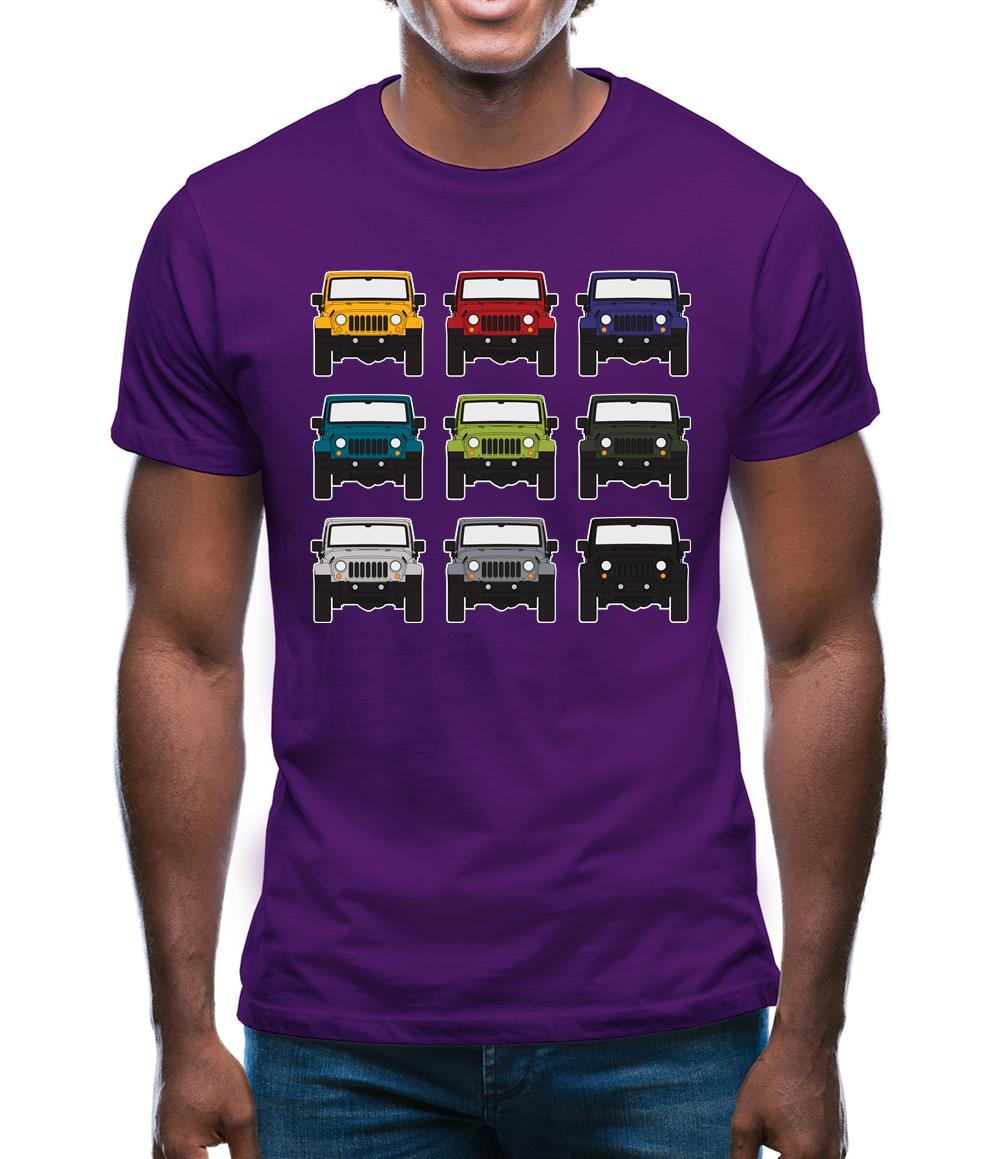Jw 9 Colour Car Grid Mens T-Shirt Jw 9 Colour Car Grid Mens T-Shirt