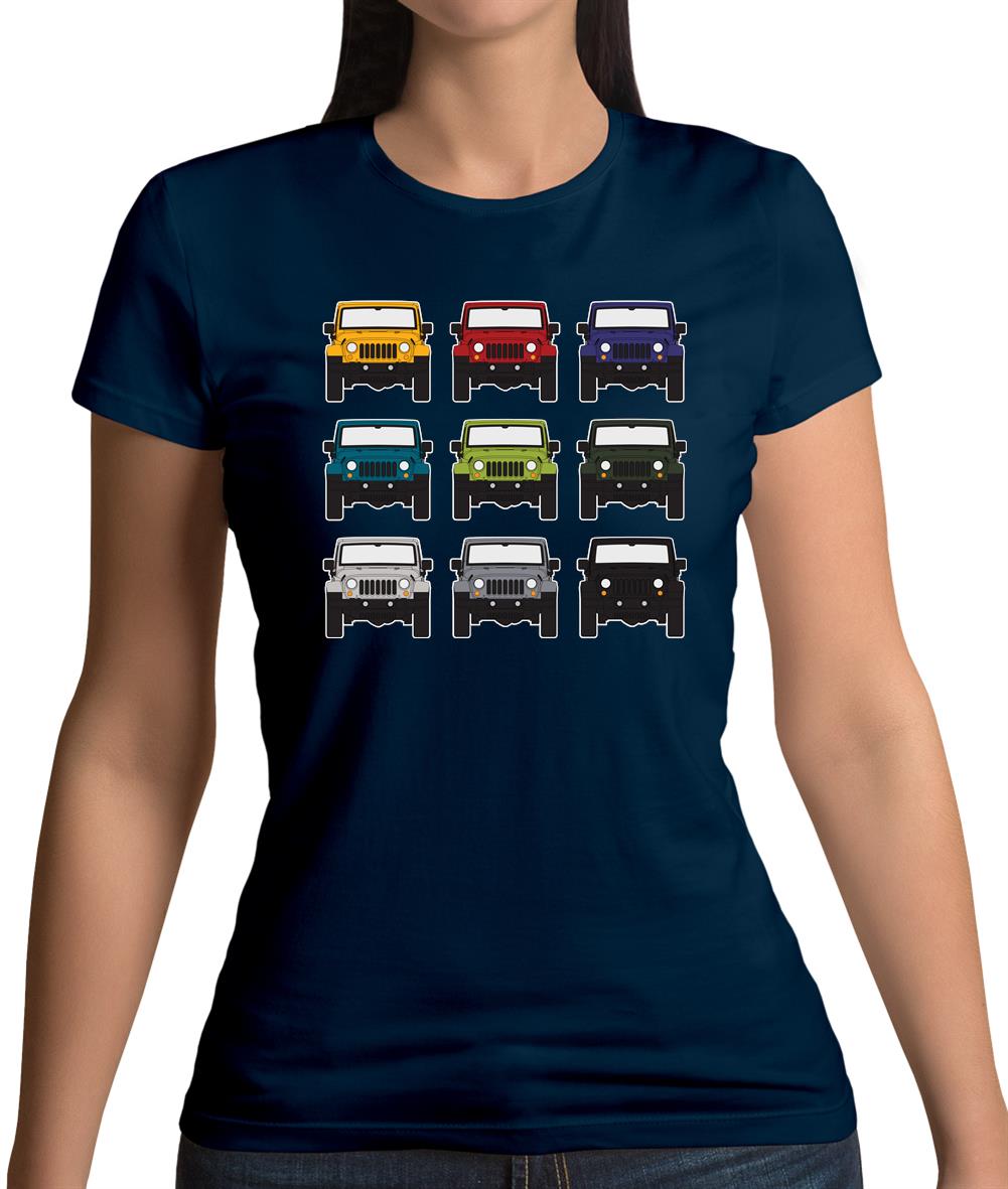 Jw 9 Colour Car Grid Womens T-Shirt Jw 9 Colour Car Grid Womens T-Shirt