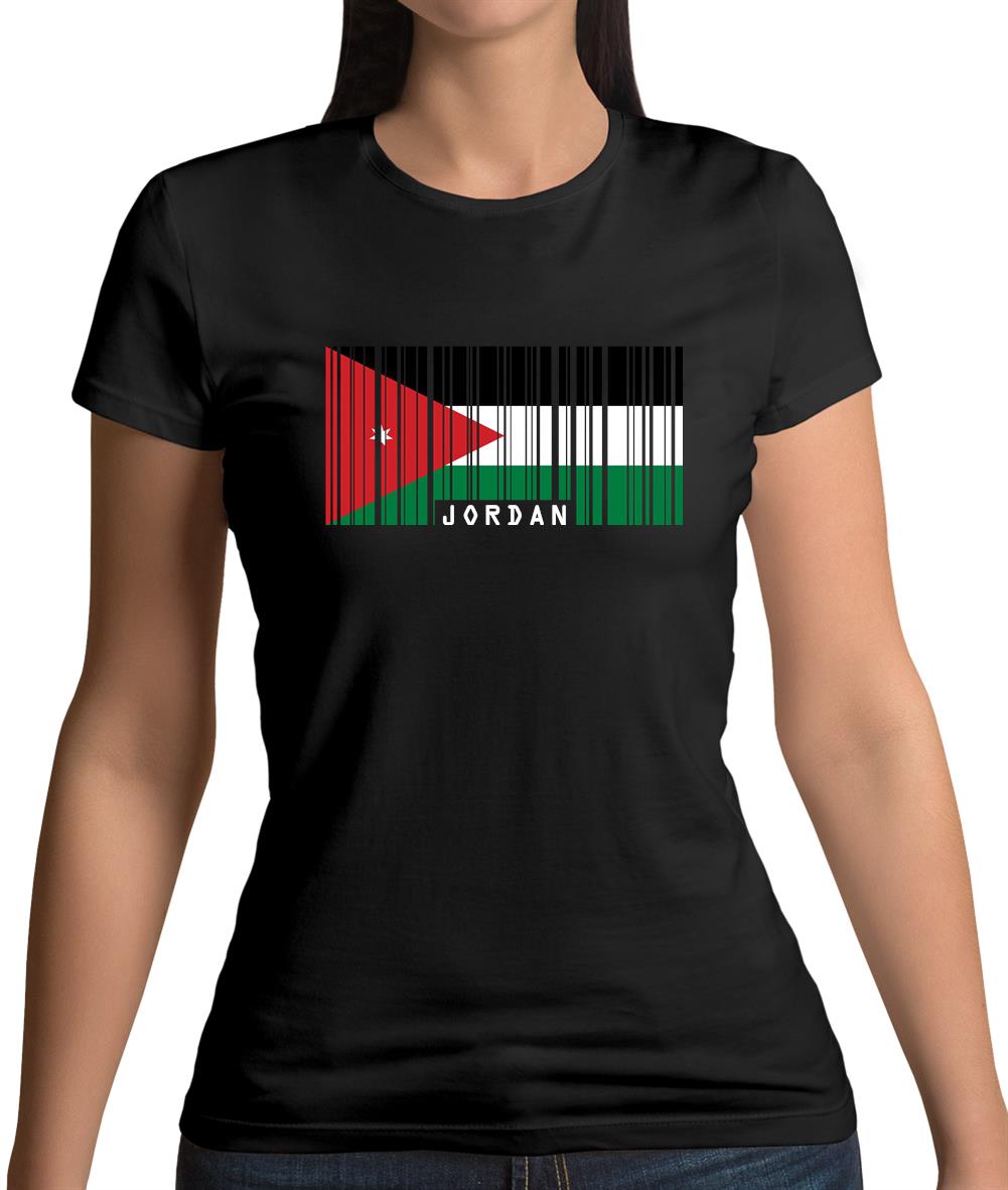 Jordan Barcode Style Flag Womens T-Shirt Jordan Barcode Style Flag Womens T-Shirt