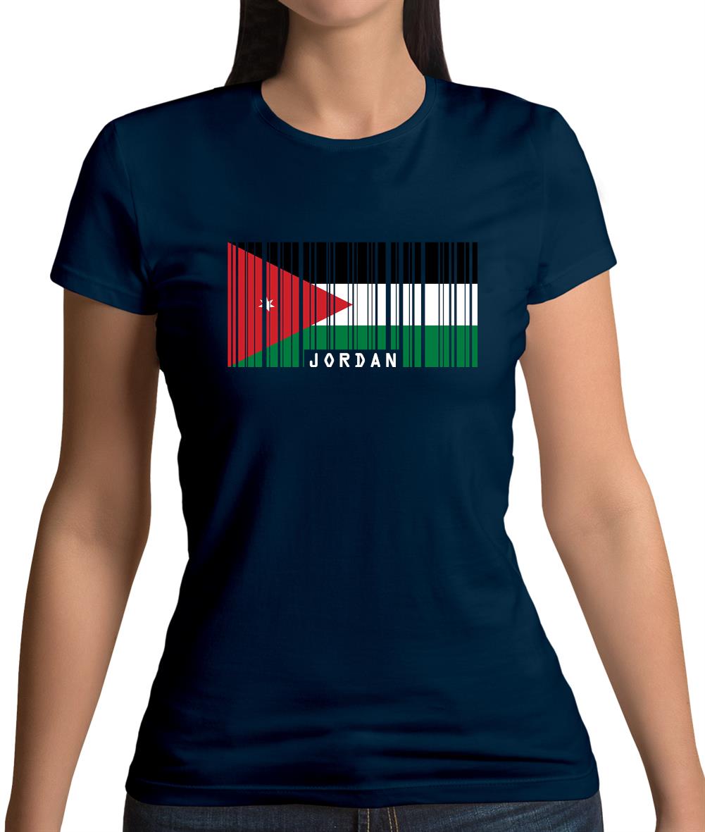 Jordan Barcode Style Flag Womens T-Shirt Jordan Barcode Style Flag Womens T-Shirt