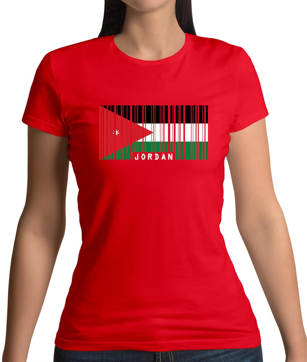 Jordan Barcode Style Flag Womens T-Shirt Jordan Barcode Style Flag Womens T-Shirt
