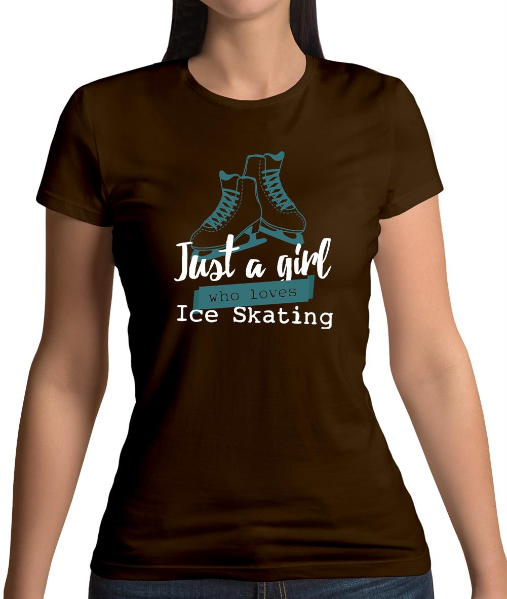 Just A Girl Who Loves Ice Skating Womens T-Shirt Just A Girl Who Loves Ice Skating Womens T-Shirt