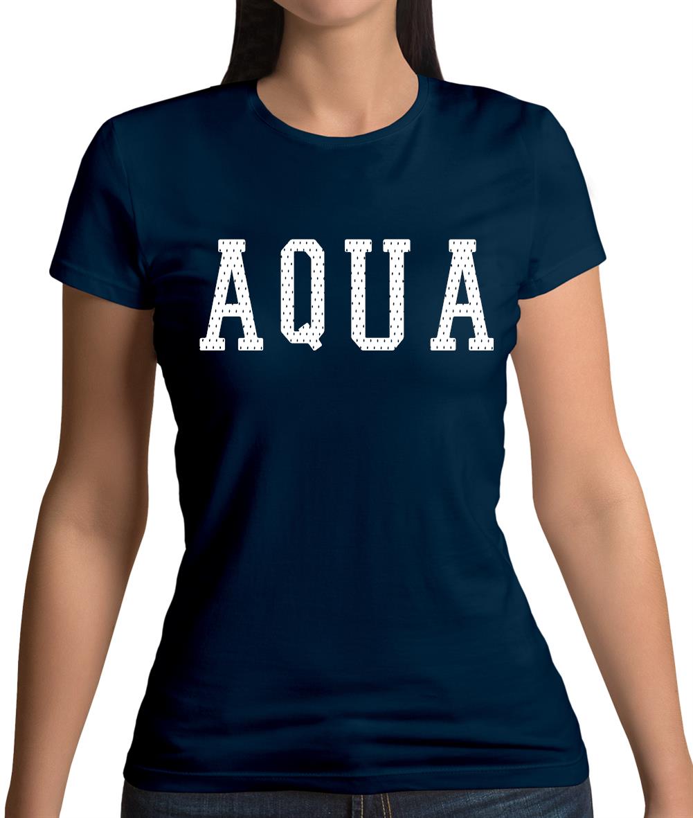 Justcie Aqua College Style Womens T-Shirt Justcie Aqua College Style Womens T-Shirt