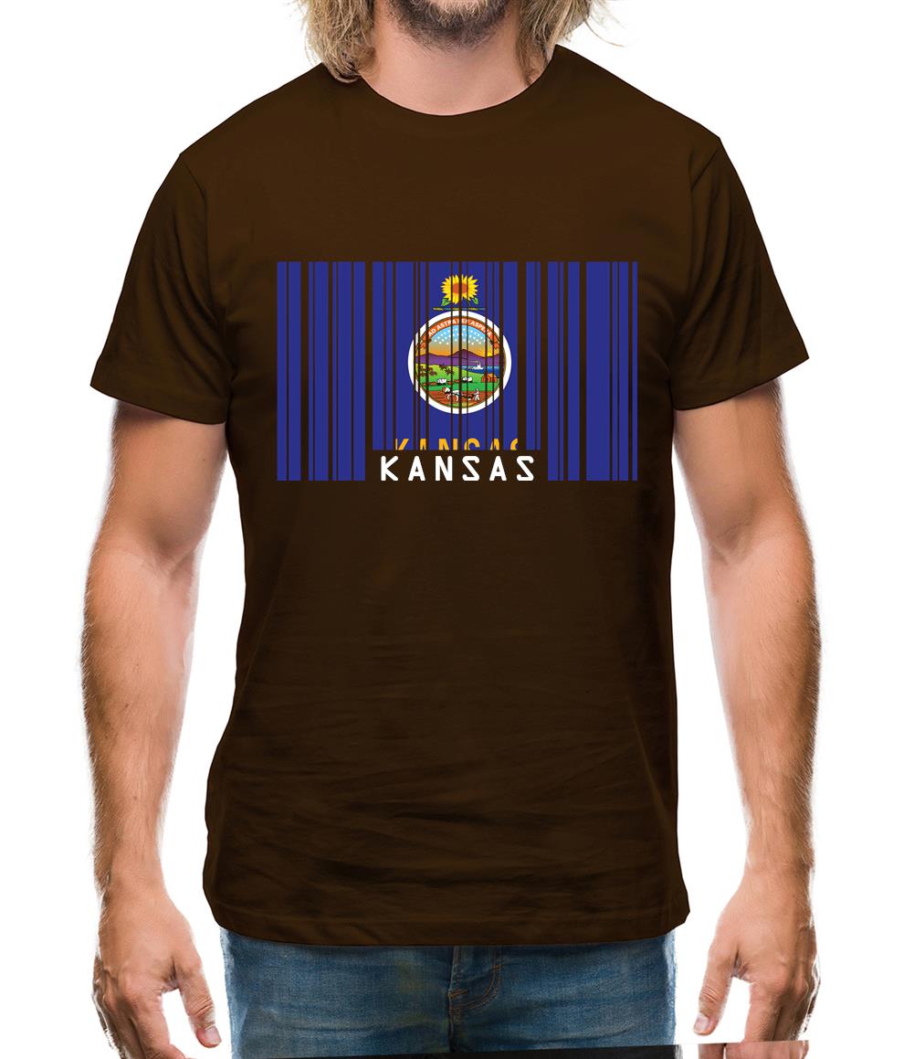 Kansas Barcode Style Flag Mens T-Shirt Kansas Barcode Style Flag Mens T-Shirt