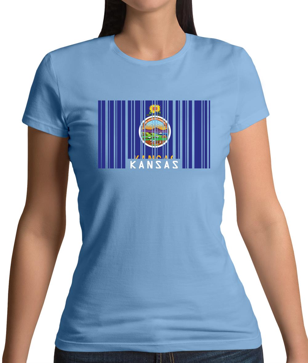 Kansas Barcode Style Flag Womens T-Shirt Kansas Barcode Style Flag Womens T-Shirt