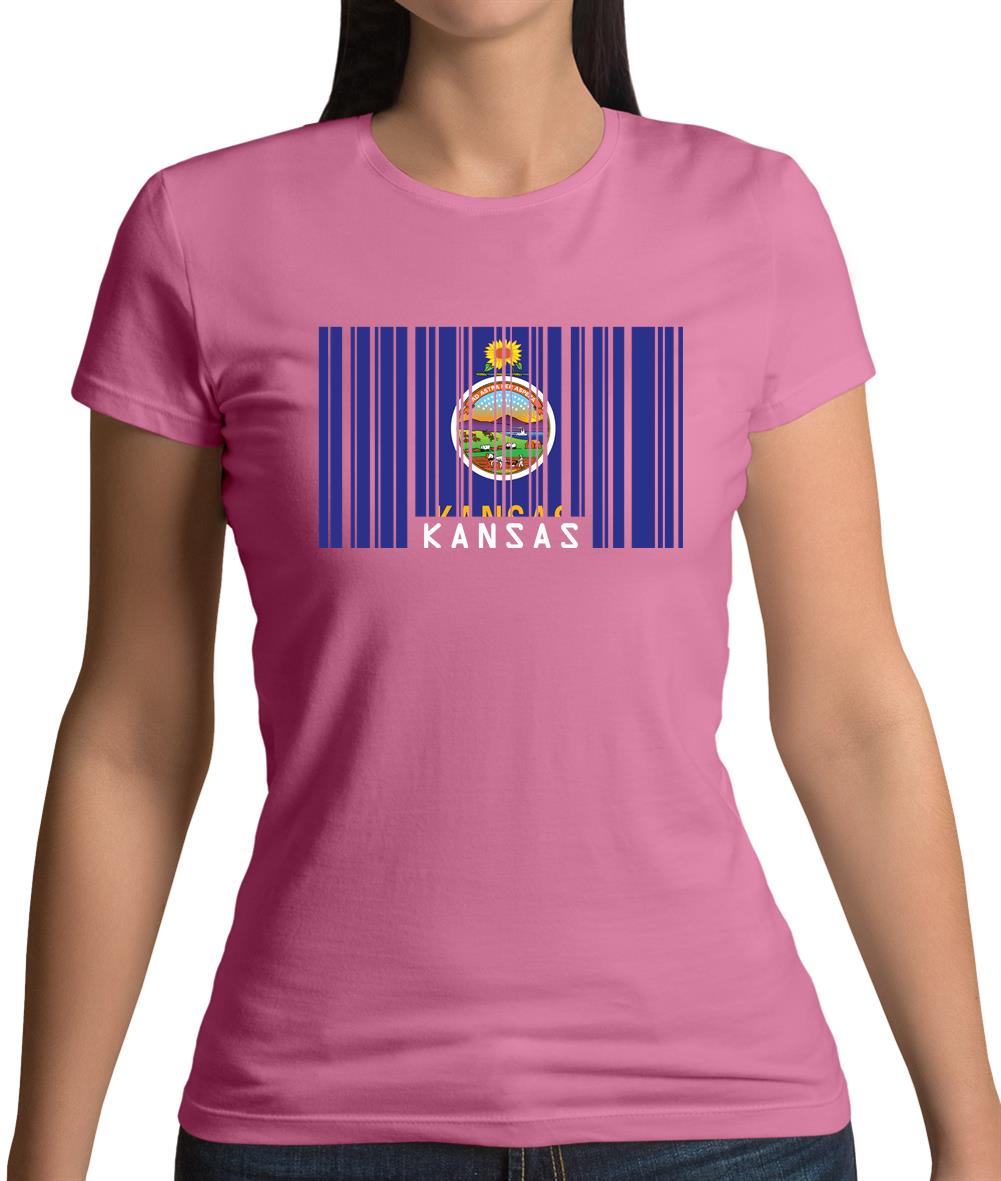 Kansas Barcode Style Flag Womens T-Shirt Kansas Barcode Style Flag Womens T-Shirt