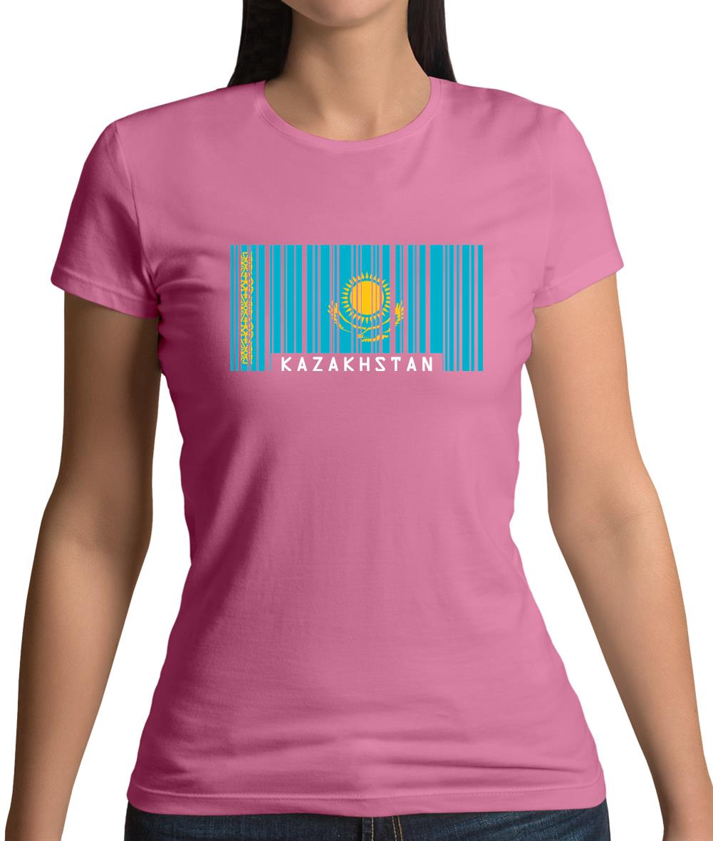 Kazakhstan Barcode Style Flag Womens T-Shirt Kazakhstan Barcode Style Flag Womens T-Shirt