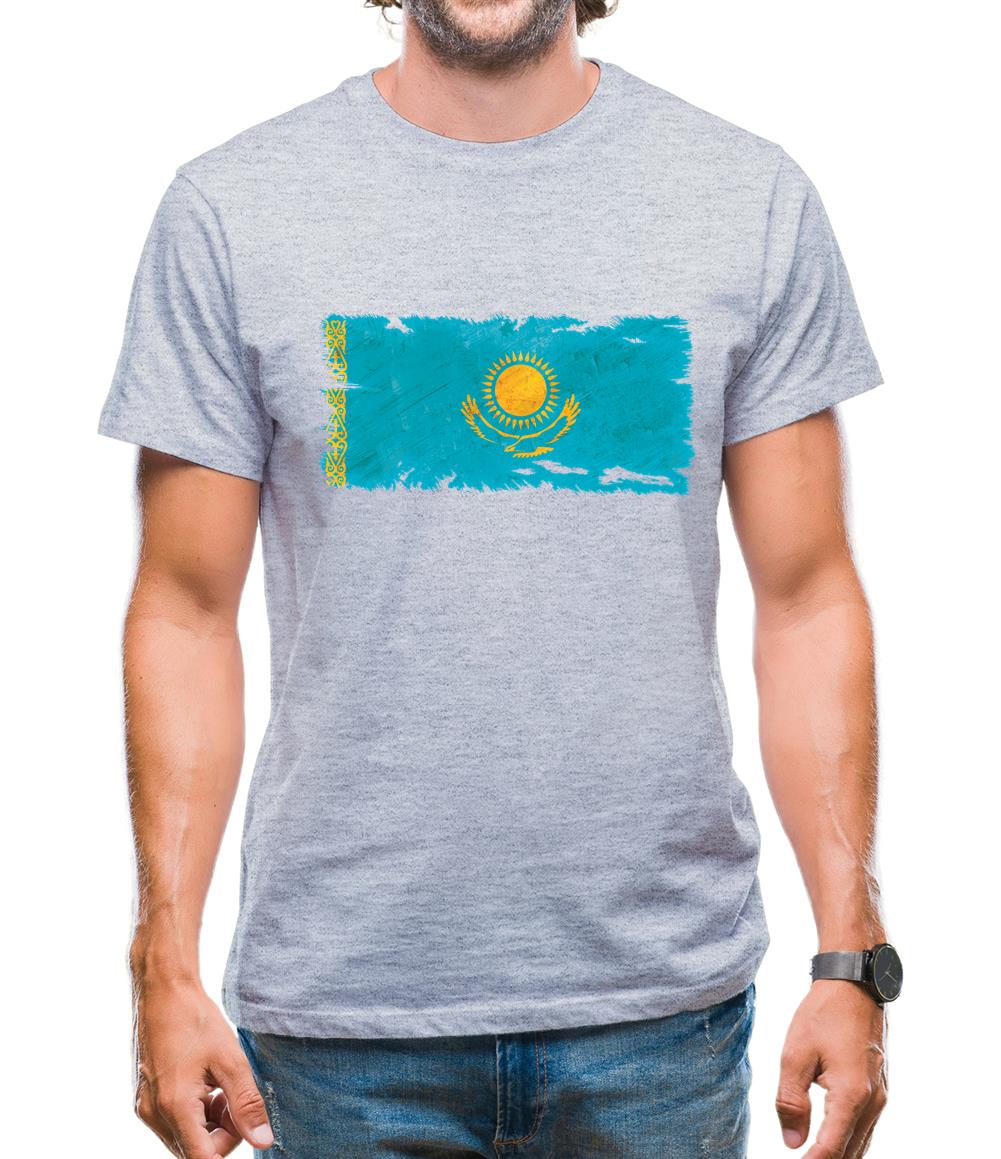 Kazakhstan Grunge Style Flag Mens T-Shirt Kazakhstan Grunge Style Flag Mens T-Shirt