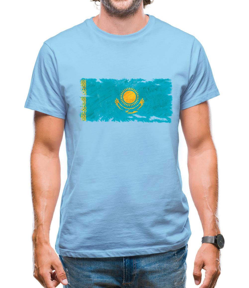 Kazakhstan Grunge Style Flag Mens T-Shirt Kazakhstan Grunge Style Flag Mens T-Shirt