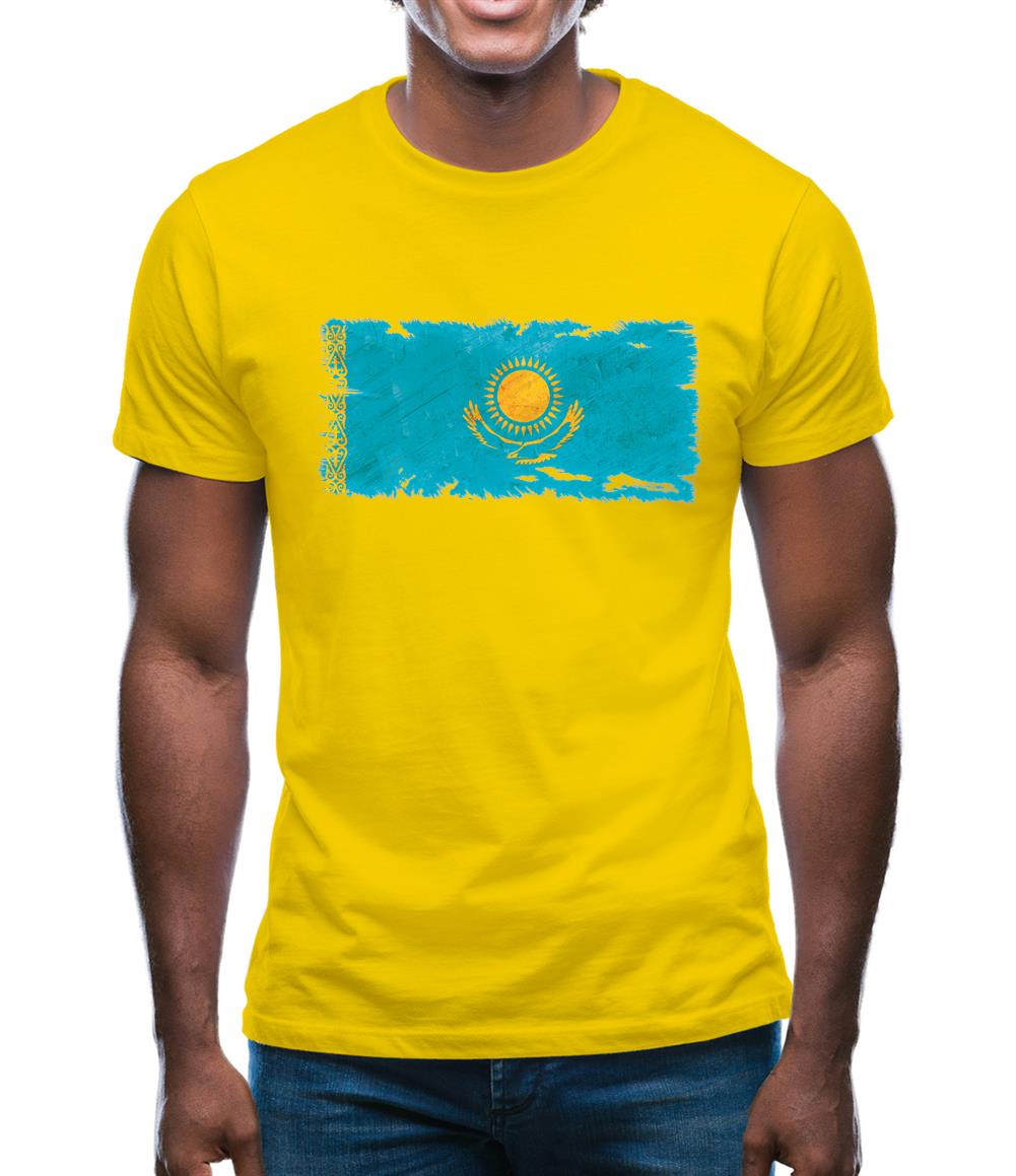Kazakhstan Grunge Style Flag Mens T-Shirt Kazakhstan Grunge Style Flag Mens T-Shirt