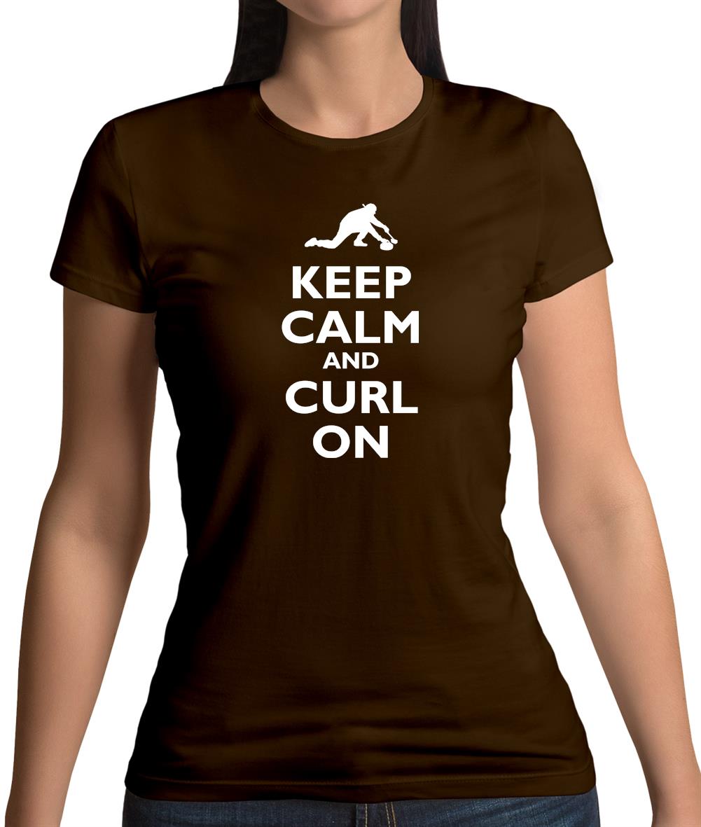Keep Calm And Curl On Womens T-Shirt Keep Calm And Curl On Womens T-Shirt