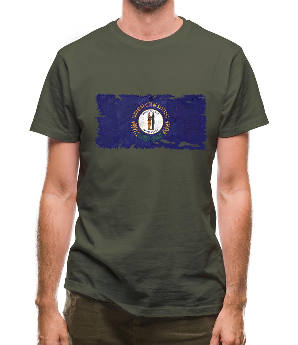 Kentucky Grunge Style Flag Mens T-Shirt Kentucky Grunge Style Flag Mens T-Shirt