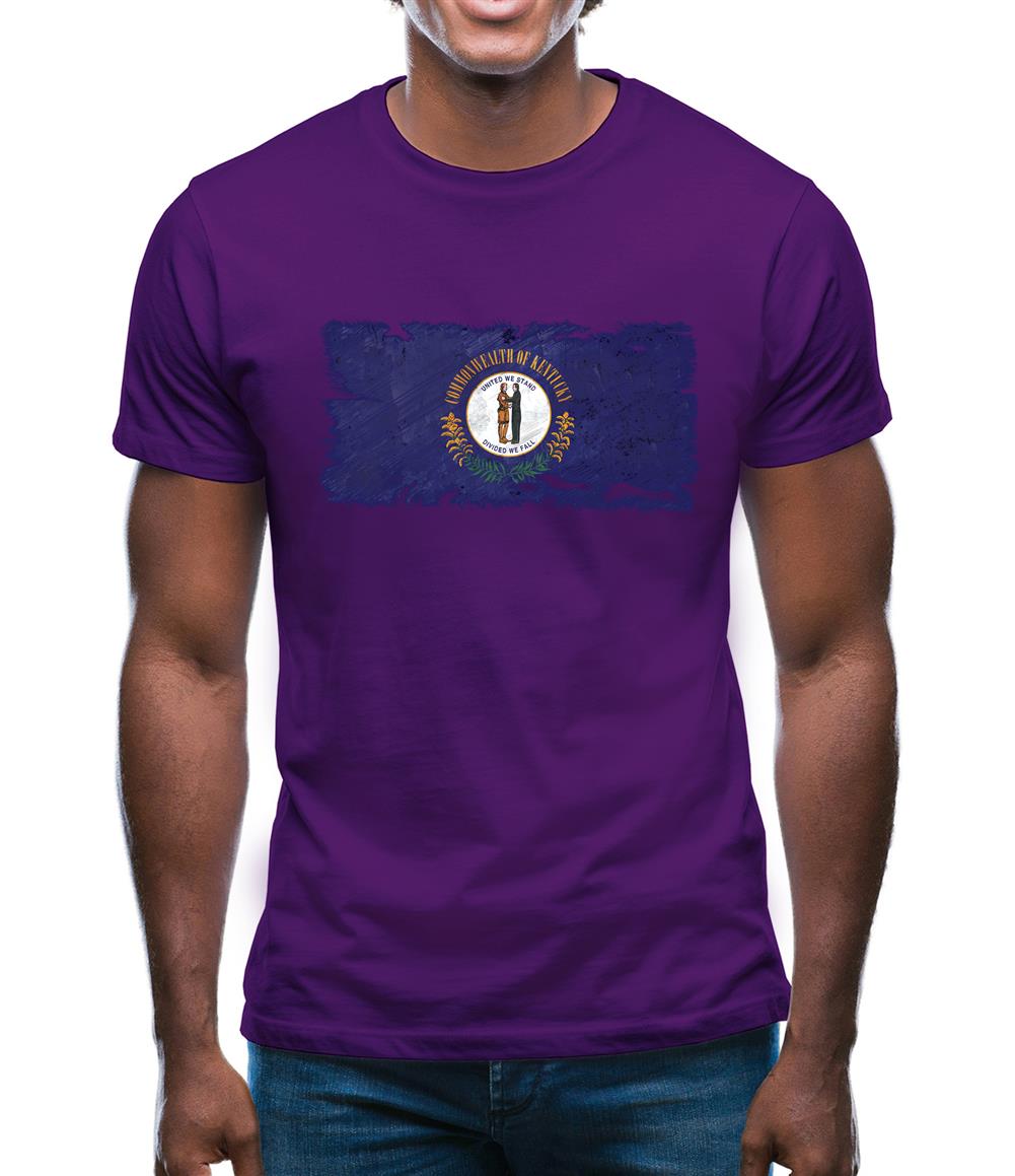 Kentucky Grunge Style Flag Mens T-Shirt Kentucky Grunge Style Flag Mens T-Shirt