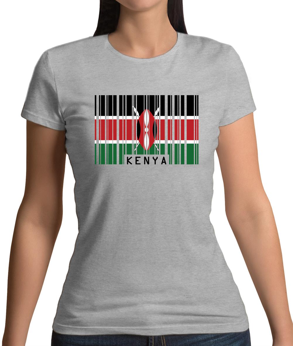 Kenya Barcode Style Flag Womens T-Shirt Kenya Barcode Style Flag Womens T-Shirt