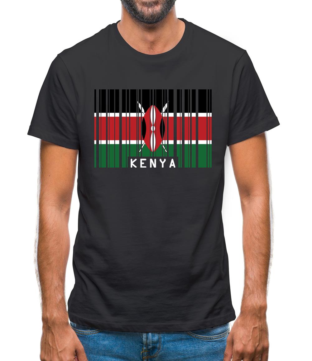 Kenya Barcode Style Flag Mens T-Shirt Kenya Barcode Style Flag Mens T-Shirt