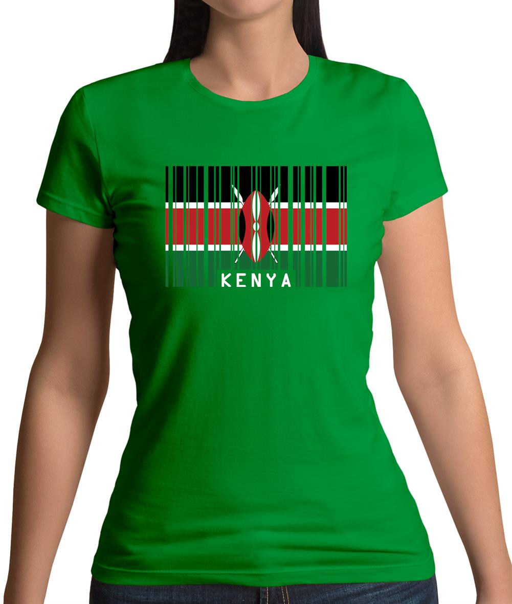 Kenya Barcode Style Flag Womens T-Shirt Kenya Barcode Style Flag Womens T-Shirt