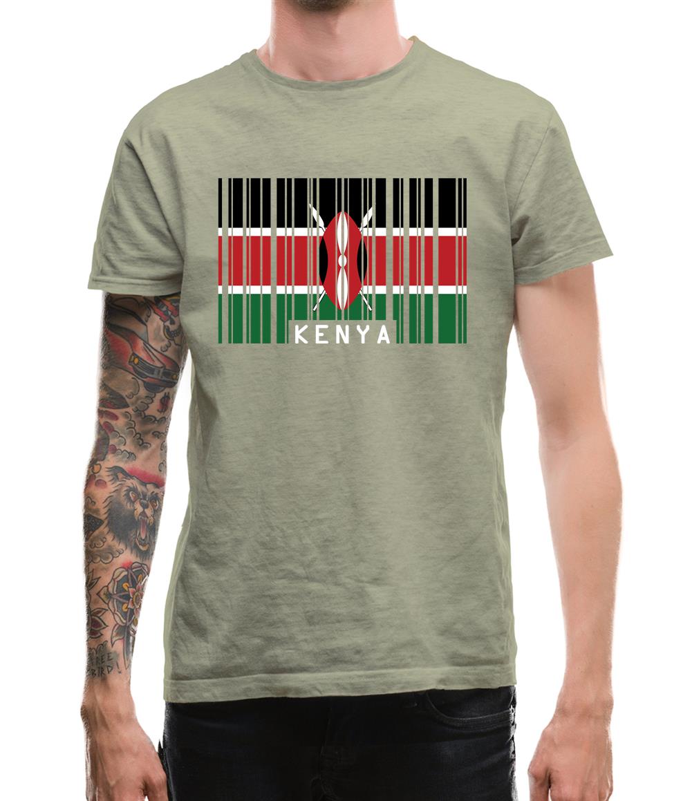 Kenya Barcode Style Flag Mens T-Shirt Kenya Barcode Style Flag Mens T-Shirt