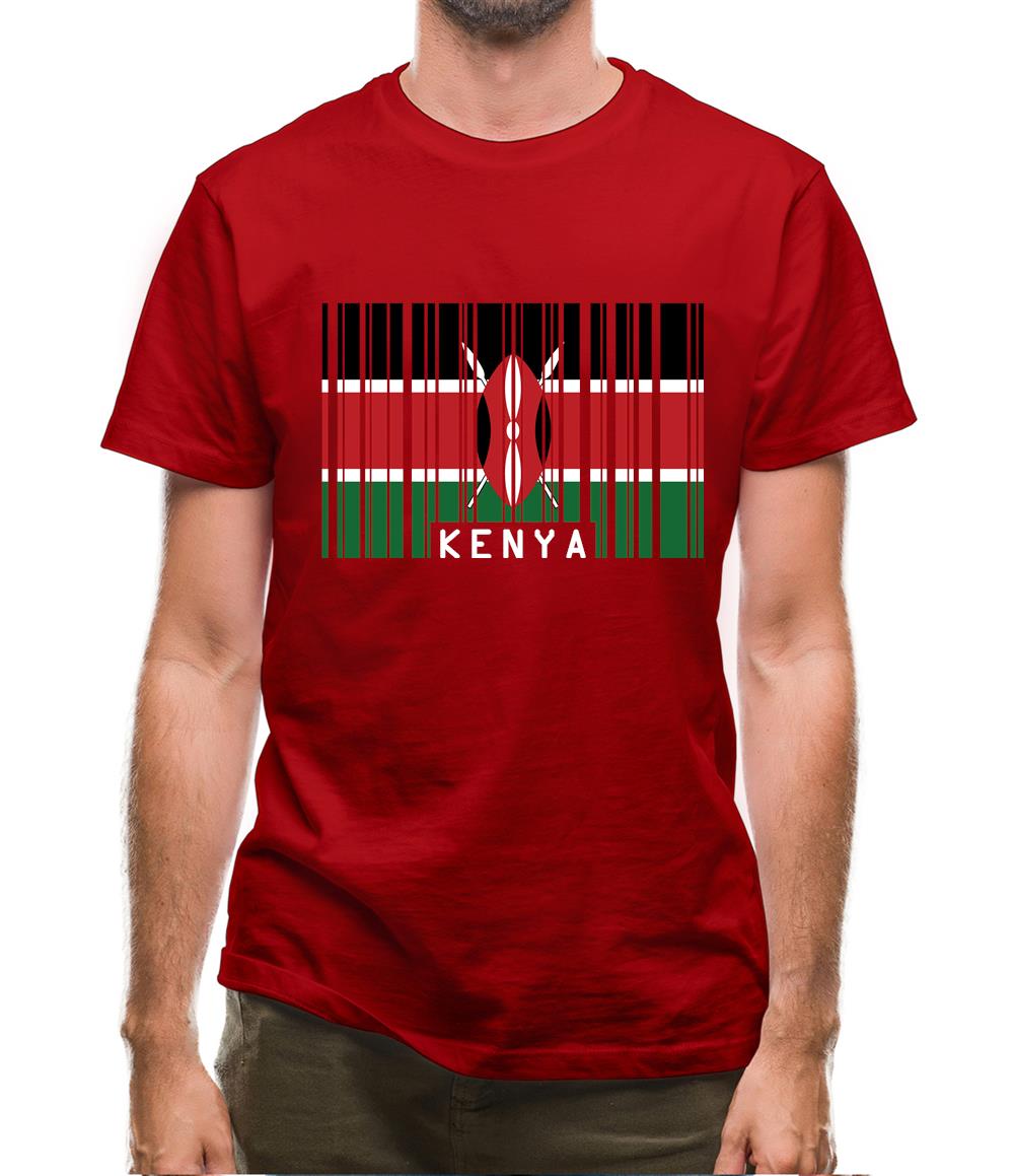 Kenya Barcode Style Flag Mens T-Shirt Kenya Barcode Style Flag Mens T-Shirt